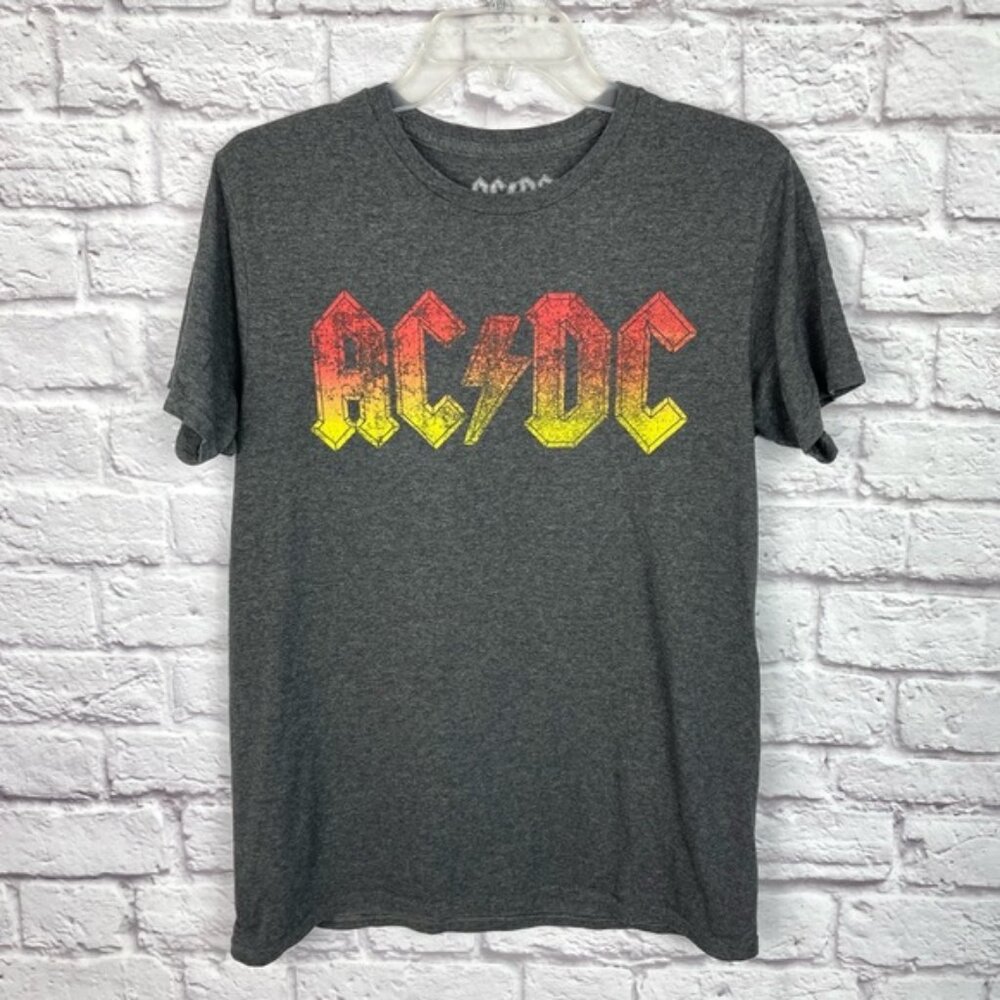 AC/DC Heathered Gray Graphic Tee Size M